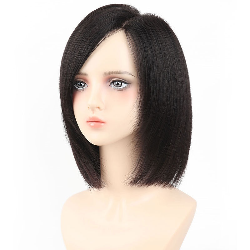 Sleek Side-Part Human Hair Bob