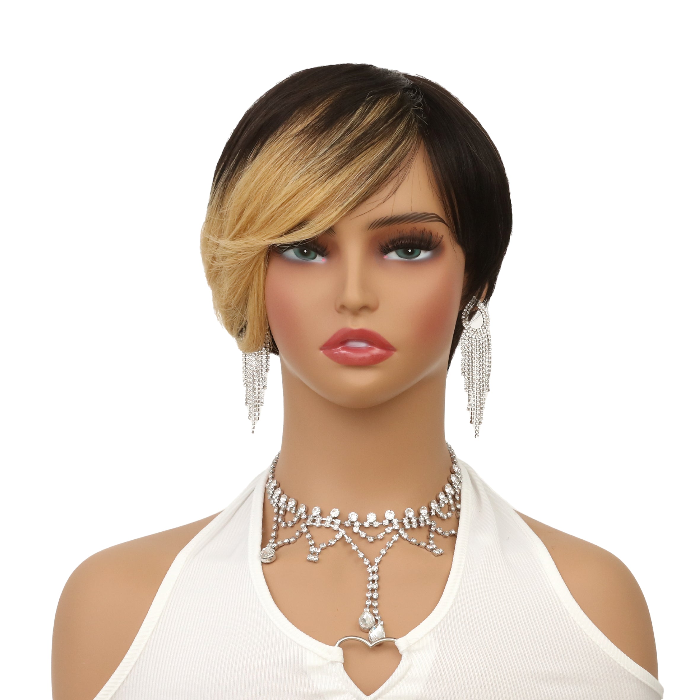 Short Remy Human Hair Pixie Wig
