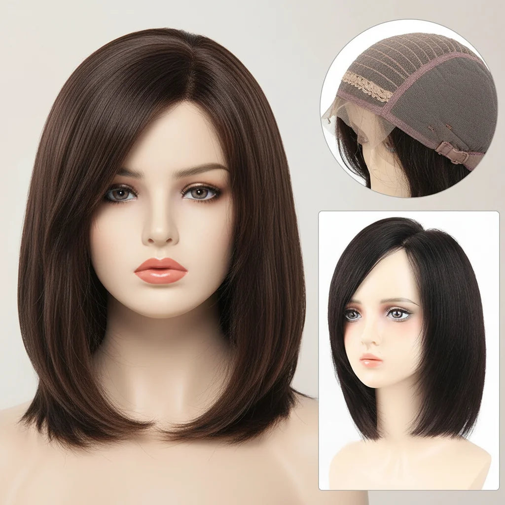 Sleek Side-Part Human Hair Bob