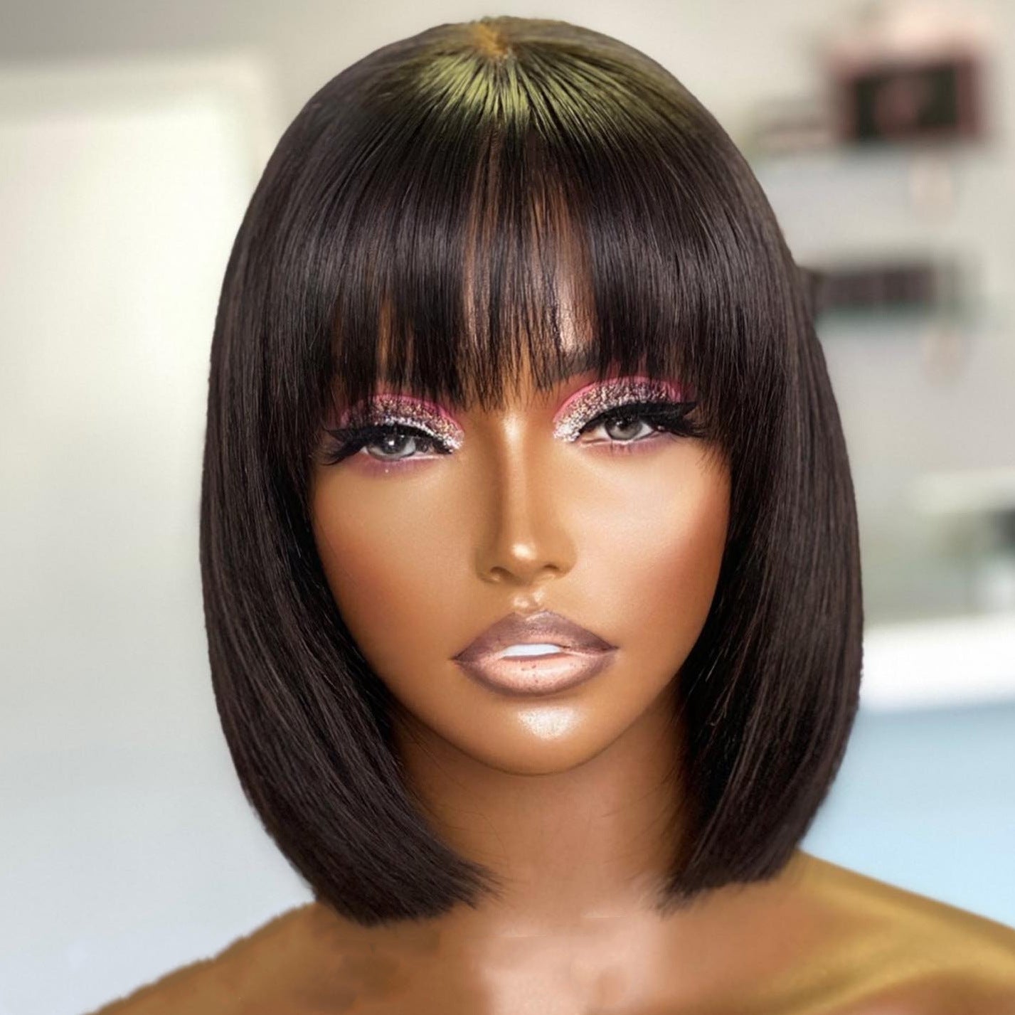 Classic Bob Lace Wig – 100% Human Hair (10–16 Inch)