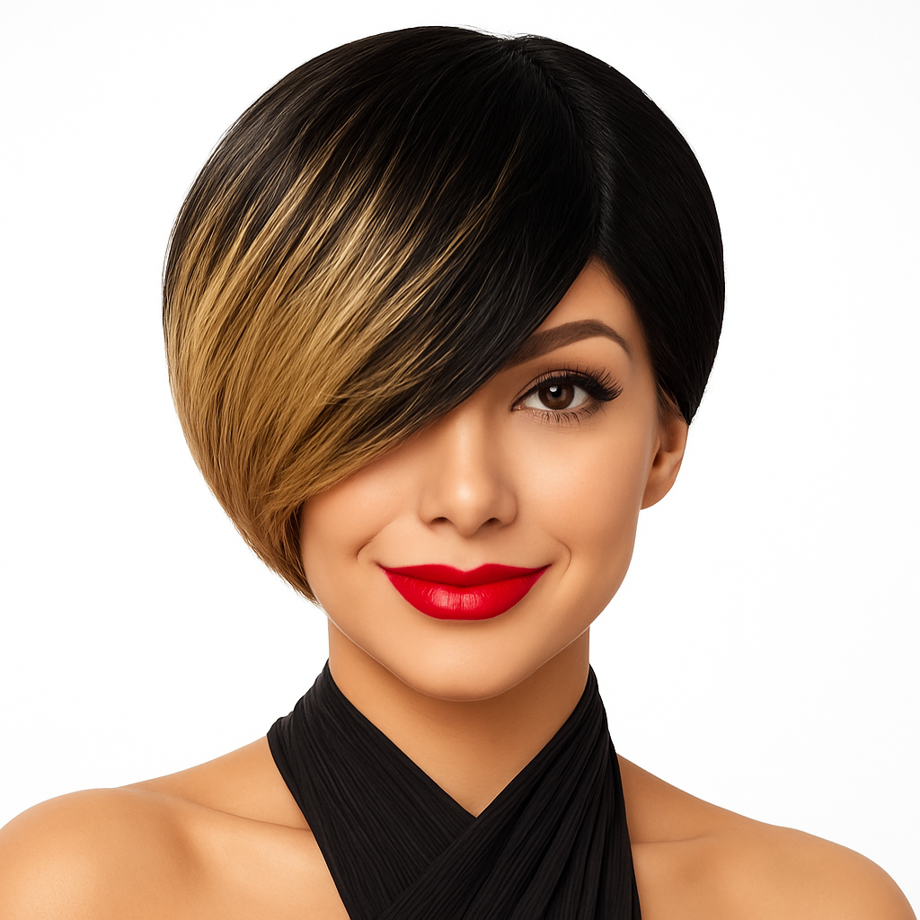 Short Remy Human Hair Pixie Wig
