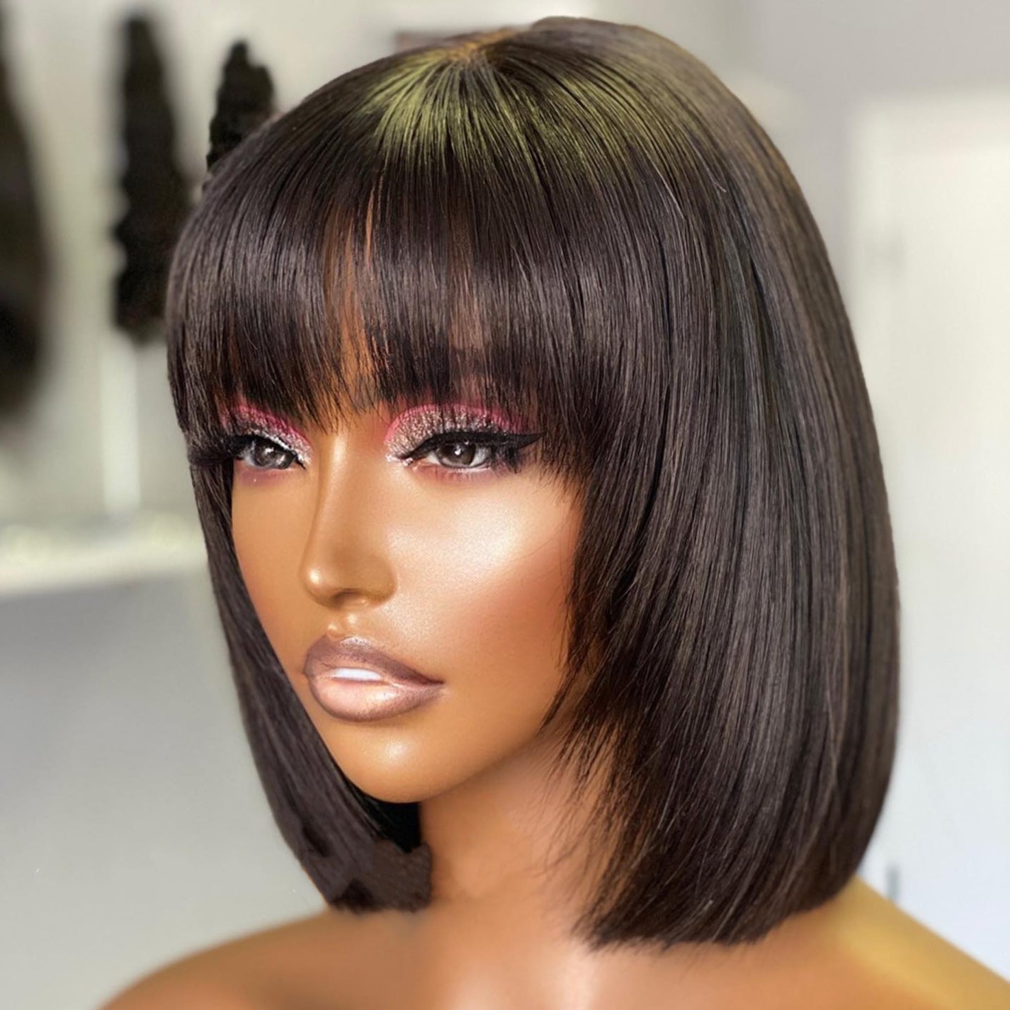 Classic Bob Lace Wig – 100% Human Hair (10–16 Inch)