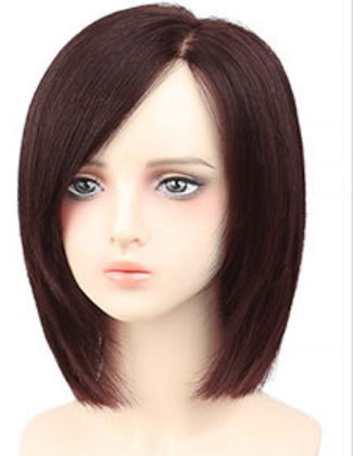 Straight Human Hair Wig with Bangs